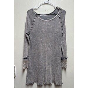 Able USA Gray Taupe Thermal Long Sleeve Shift Dress Size M